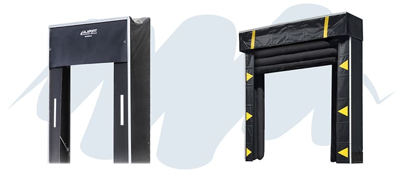 Retractable and inflatable dock shelters designed for thermal insulation in cold chain logistics
