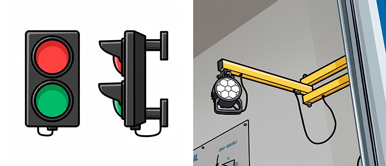 Feu LED et projecteur de travail articulé pour zones d'accostage